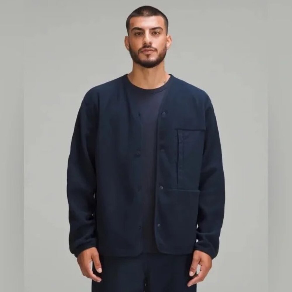 Mens lululemon Fleece Cardigan- Size Medium- Navy Blue